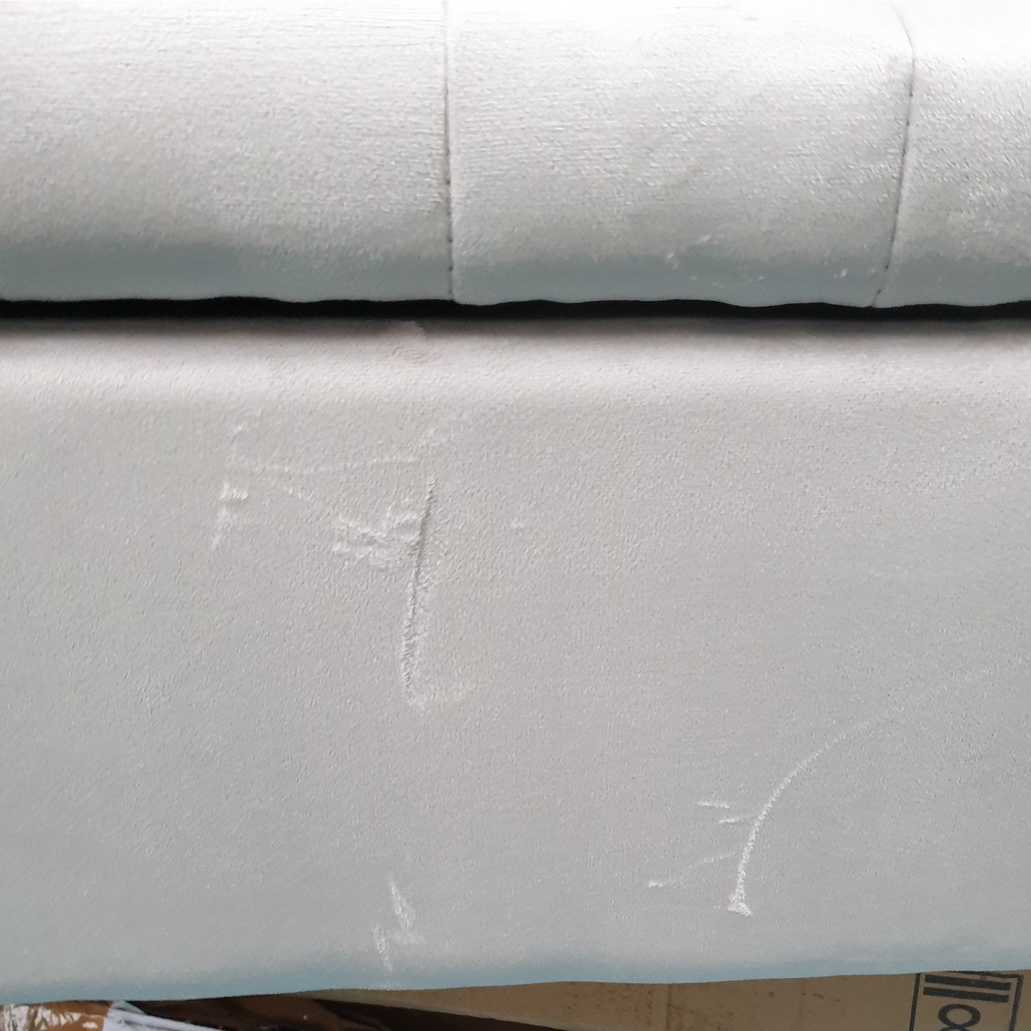 GRADE A2 Safina Striped Top Ottoman Storage Bench in Silver Grey