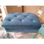 GRADE A2 - Buttoned Velvet Footstool in Teal - Cole