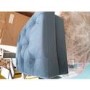 GRADE A2 - Buttoned Velvet Footstool in Teal - Cole