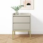 GRADE A2 - Beige Modern 2 Drawer Bedside Table with Legs - Zion