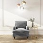 GRADE A2 - Silver Grey Velvet Armchair - Payton