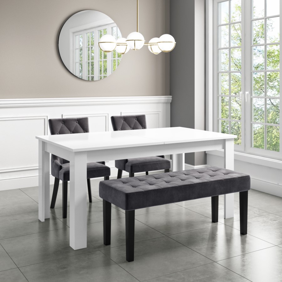 Set of 2 Grey Velvet Dining Chairs - Kaylee