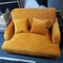 GRADE A2 - Opulence Orange Velvet Loveseat - Payton