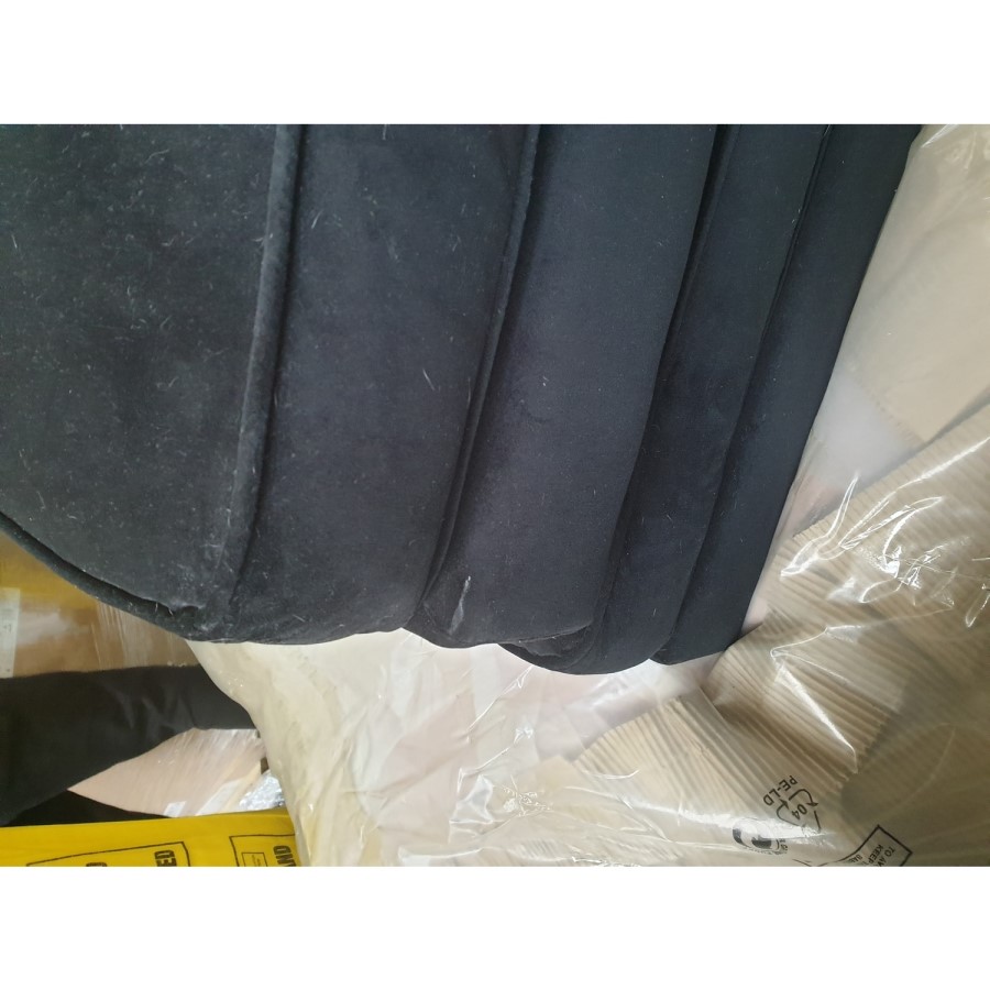 GRADE A2 - Black Velvet Footstool - Payton