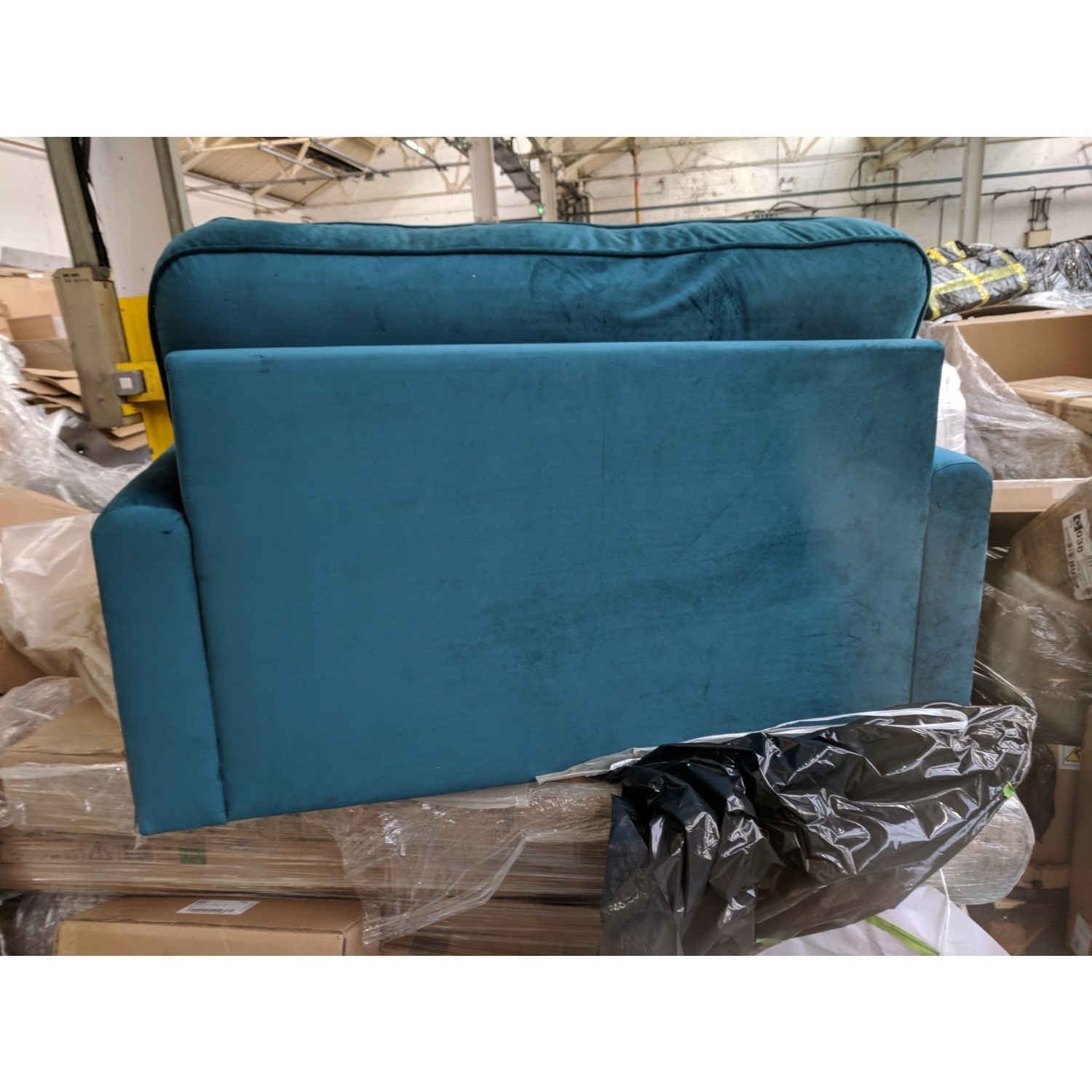 GRADE A2 Teal Blue Velvet Loveseat Payton Furniture123