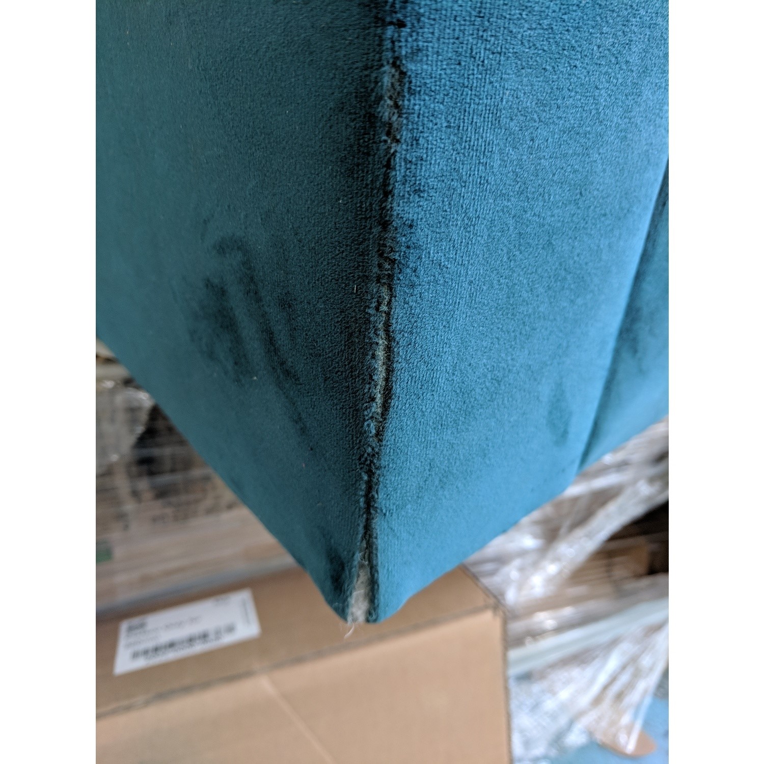 GRADE A2 Teal Blue Velvet Loveseat Payton Furniture123