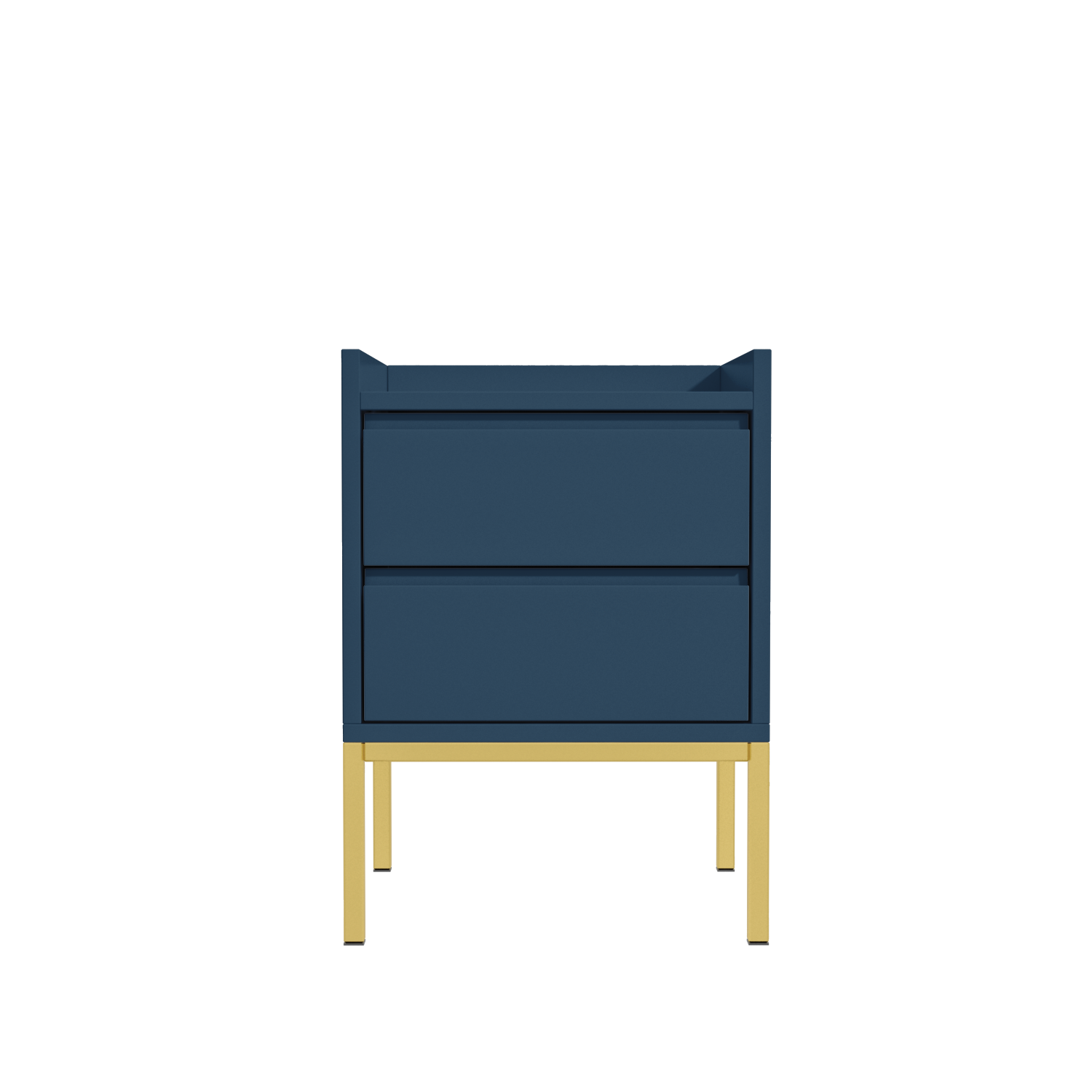 Read more about Navy blue modern 2 drawer bedside table with legs