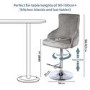 GRADE A2 - Light Grey Velvet Swivel Bar Stool - Height Adjustable - Jade Boutique