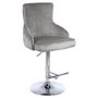 GRADE A2 - Light Grey Velvet Swivel Bar Stool - Height Adjustable - Jade Boutique
