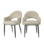 GRADE A2 - Set of 2 Beige Fabric Dining Chairs - Colbie