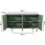 GRADE A2 - Green Storage Sideboard with 4 Doors - Helmer