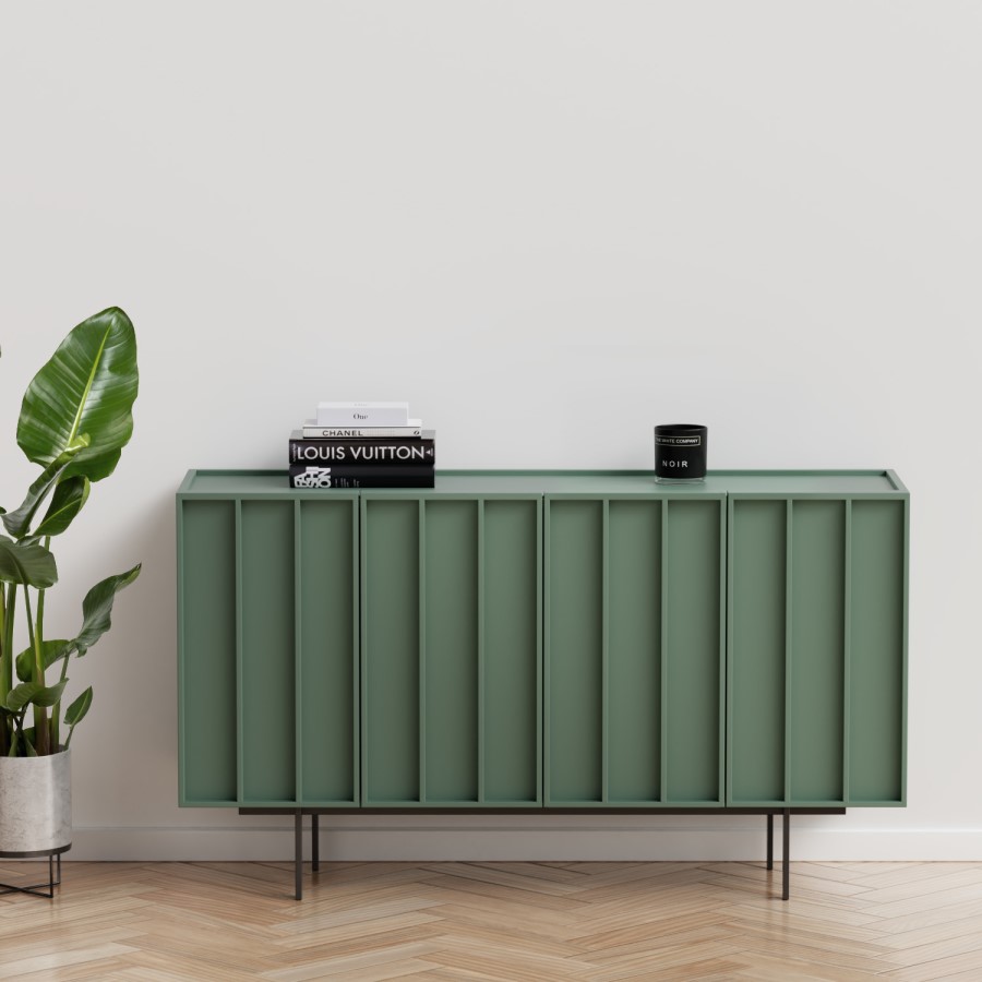 Large Green Sideboard with 4 Doors - Helmer