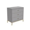 GRADE A1 - Ezra Chevron Chest of Drawers in Pale Grey