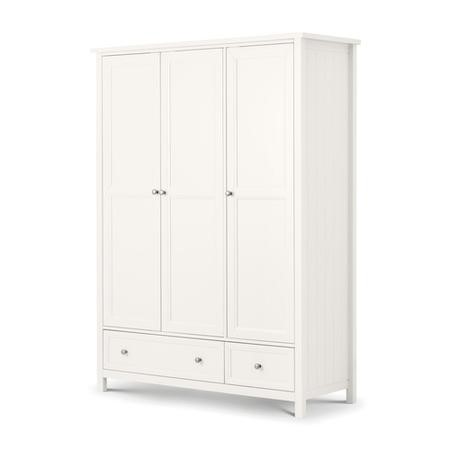 Julian Bowen MAI107 Maine 3 Door Combination Wardrobe -SURF WHITE ...