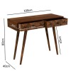 GRADE A1 - Narrow Console Table in Dark Wood with Drawers - Freya
