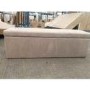 GRADE A2 - Safina Beige Velvet Ottoman Blanket Box for End-of-Bed Storage
