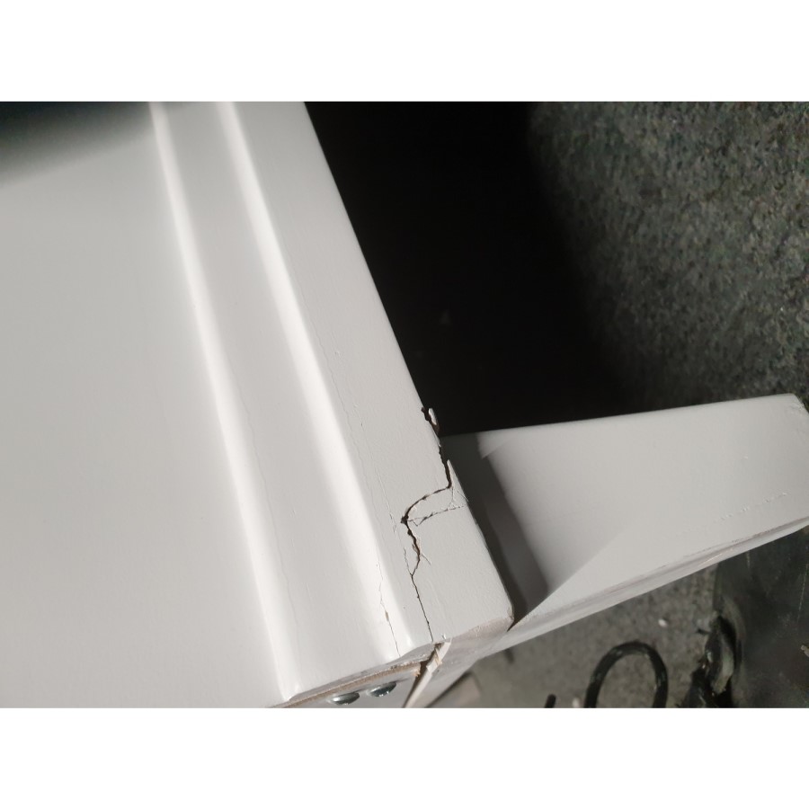 GRADE A2 - White 2 Drawer Bedside Table - Georgia