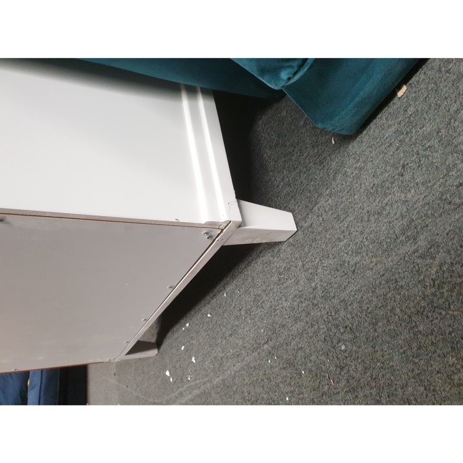 GRADE A2 - White 2 Drawer Bedside Table - Georgia