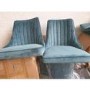GRADE A2 - Set of 2 Teal Velvet Dining Chairs - Penelope