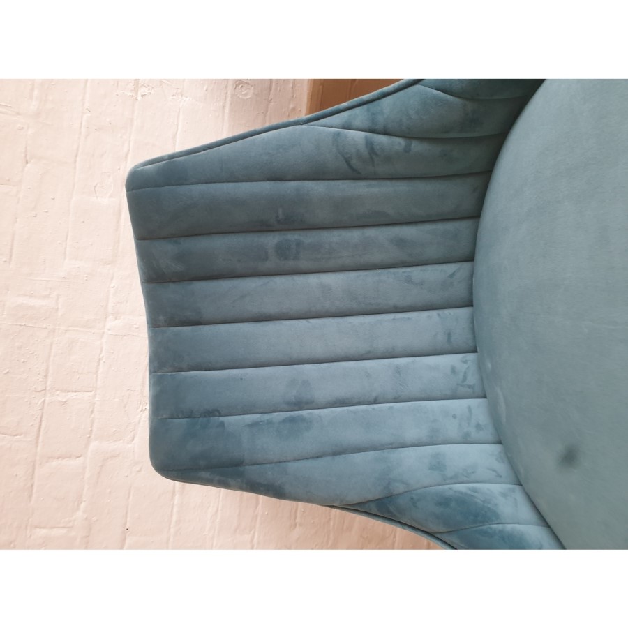 GRADE A2 - Set of 2 Teal Velvet Dining Chairs - Penelope