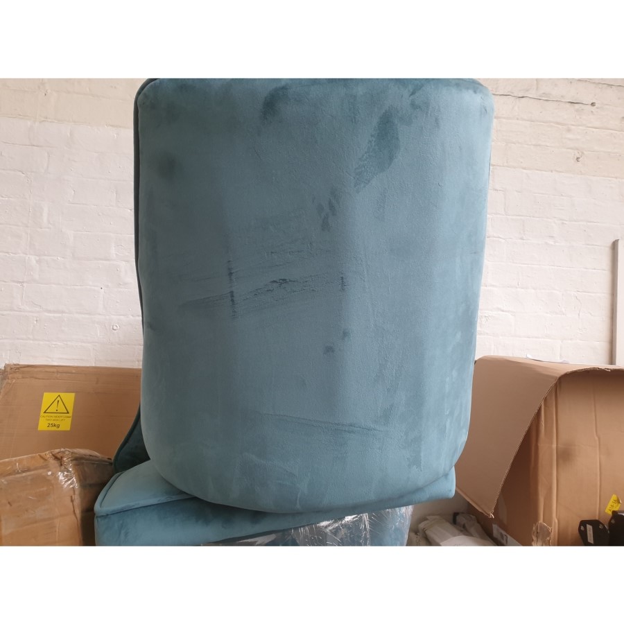 GRADE A2 - Set of 2 Teal Velvet Dining Chairs - Penelope