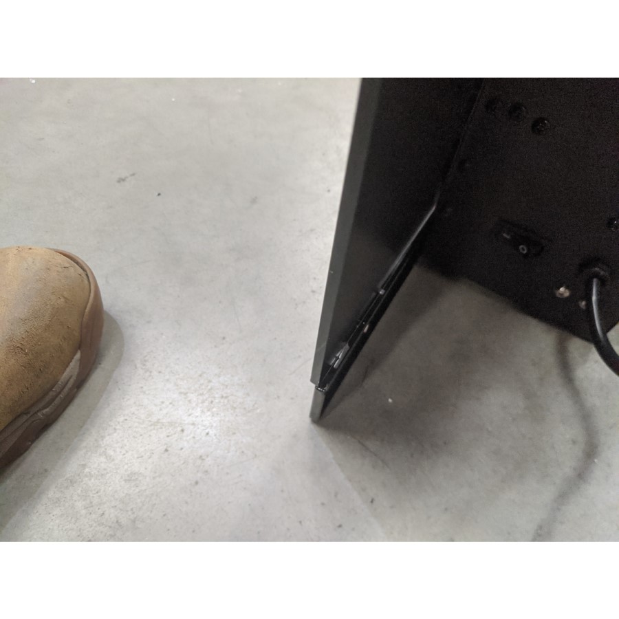 GRADE A2 - Black Wall Mounted or Recessed Electric Fire with Log and Crystal Fuel Bed - Amberglo