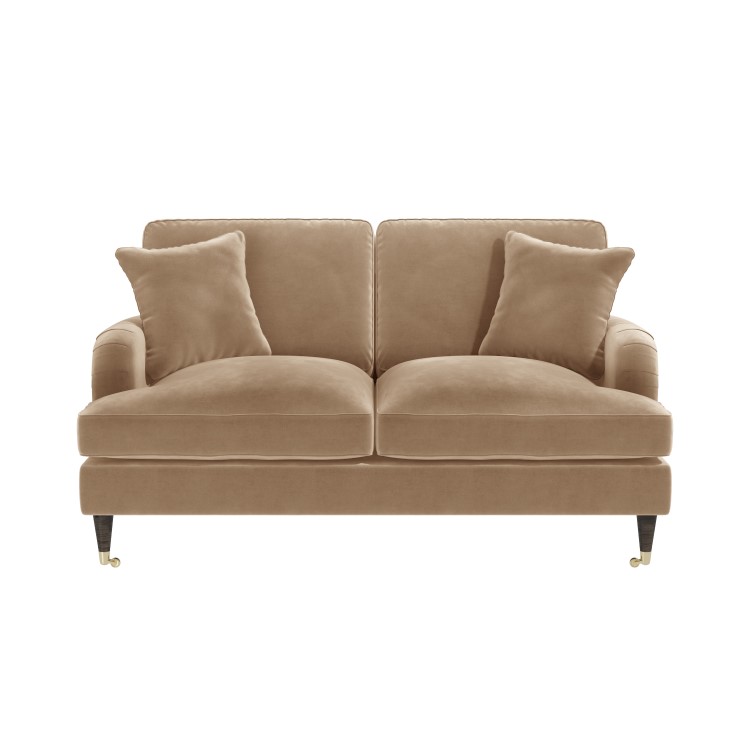 Beige Velvet 2 Seater Sofa - Payton