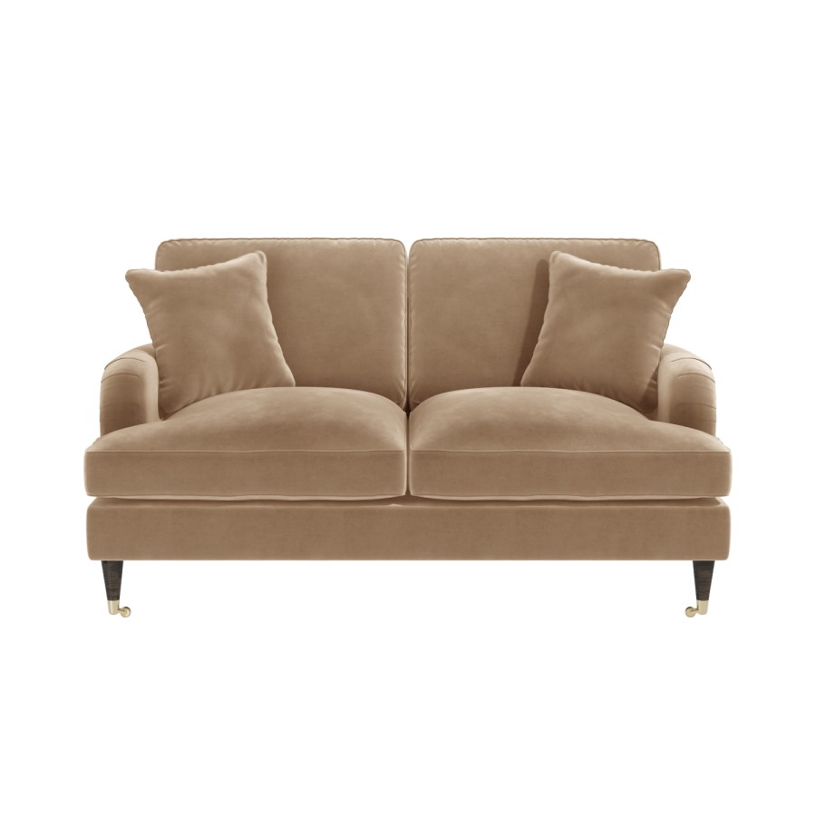 GRADE A2 - Payton Beige Velvet 2 Seater Sofa