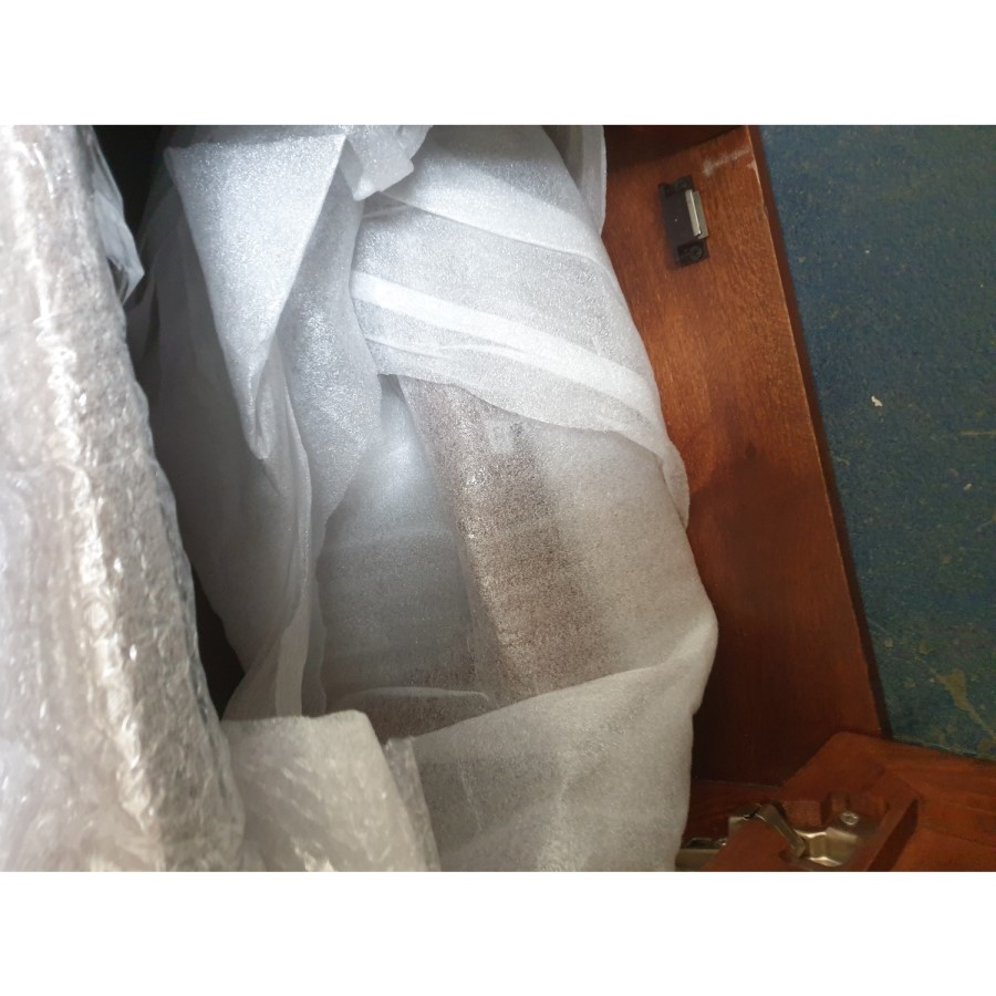 GRADE A2 - Small Sideboard in Mango Wood with Gold Inlay - Dejan