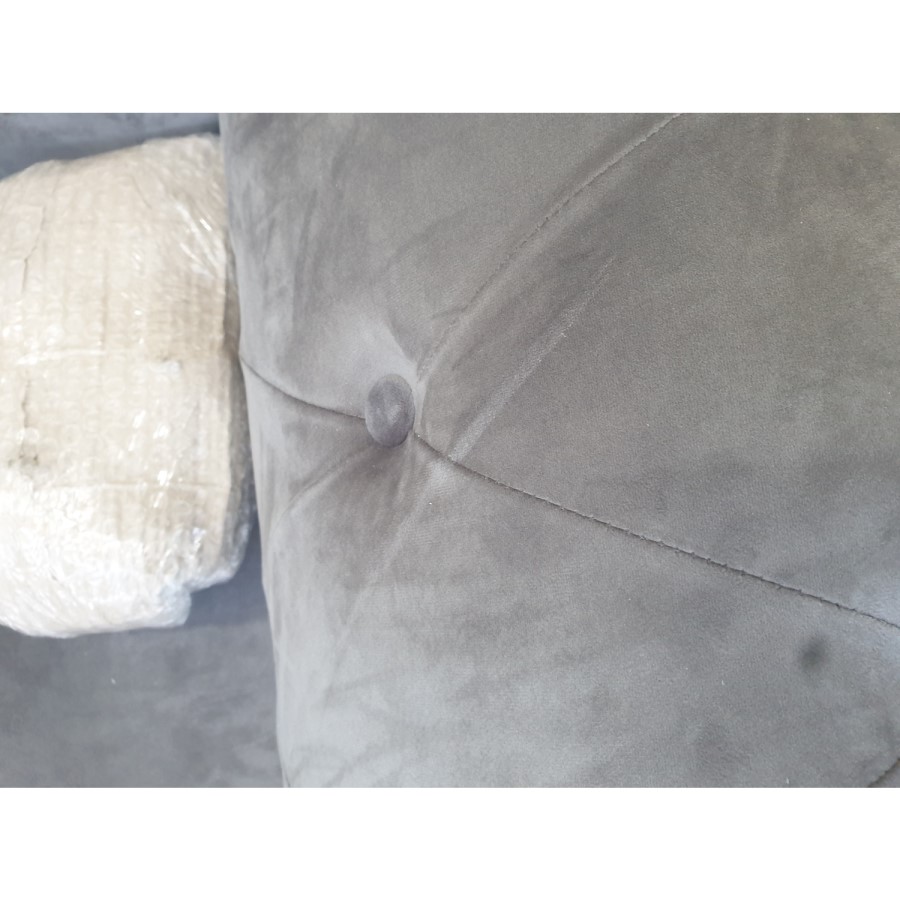 GRADE A2 - Chesterfield Sofa in Grey Velvet - Seats 2 - Bronte