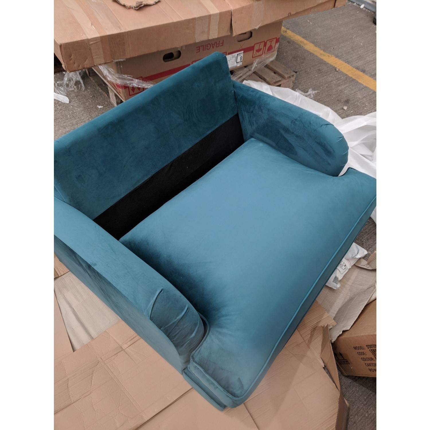 GRADE A2 Teal Blue Velvet Loveseat Payton Furniture123