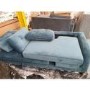 GRADE A2 - Teal Blue L Shaped Sofa Bed in Velvet  - Right Hand Facing - Sutton