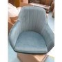 GRADE A2 - Set of 2 Teal Velvet Dining Tub Chairs with Black Legs - Logan