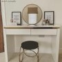 GRADE A1 - Isabella White Gloss 2 Drawer Dressing Table with Gold Trim