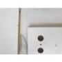 GRADE A2 - White High Gloss Dressing Table with 2 Drawers and a Gold Trim - Isabella