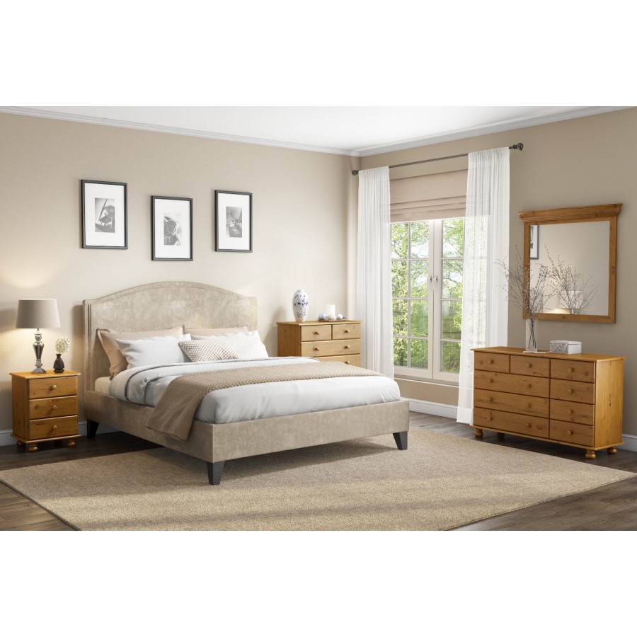 GRADE A2 - Solid Pine Double Wardrobe with Drawers - Hamilton