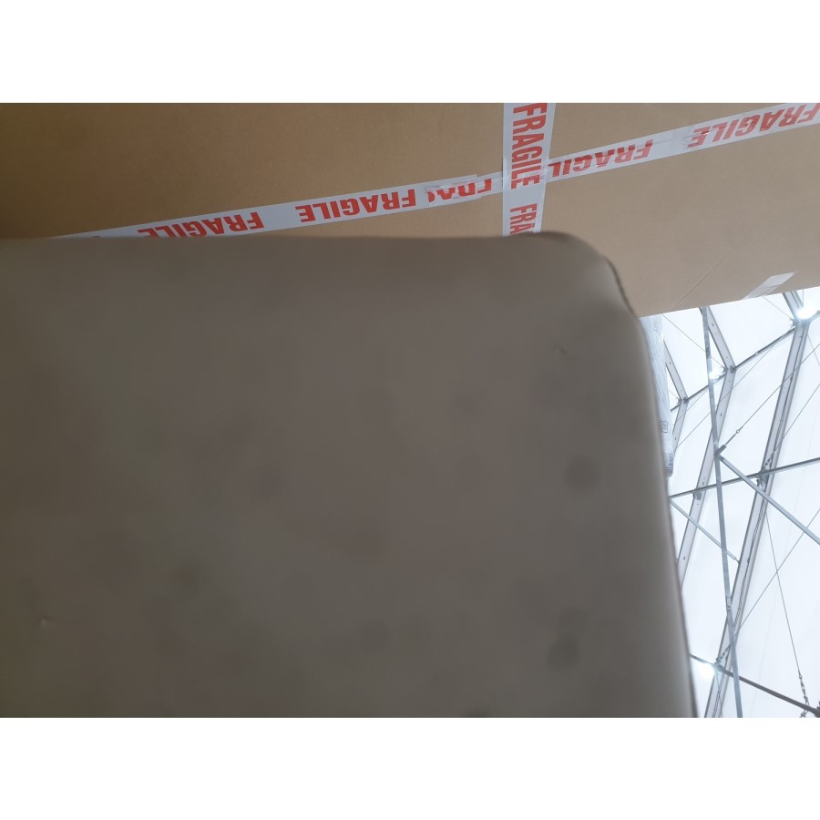 GRADE A2 - Scandi Beige Faux Leather 3 Seater Sofa - Lorelei