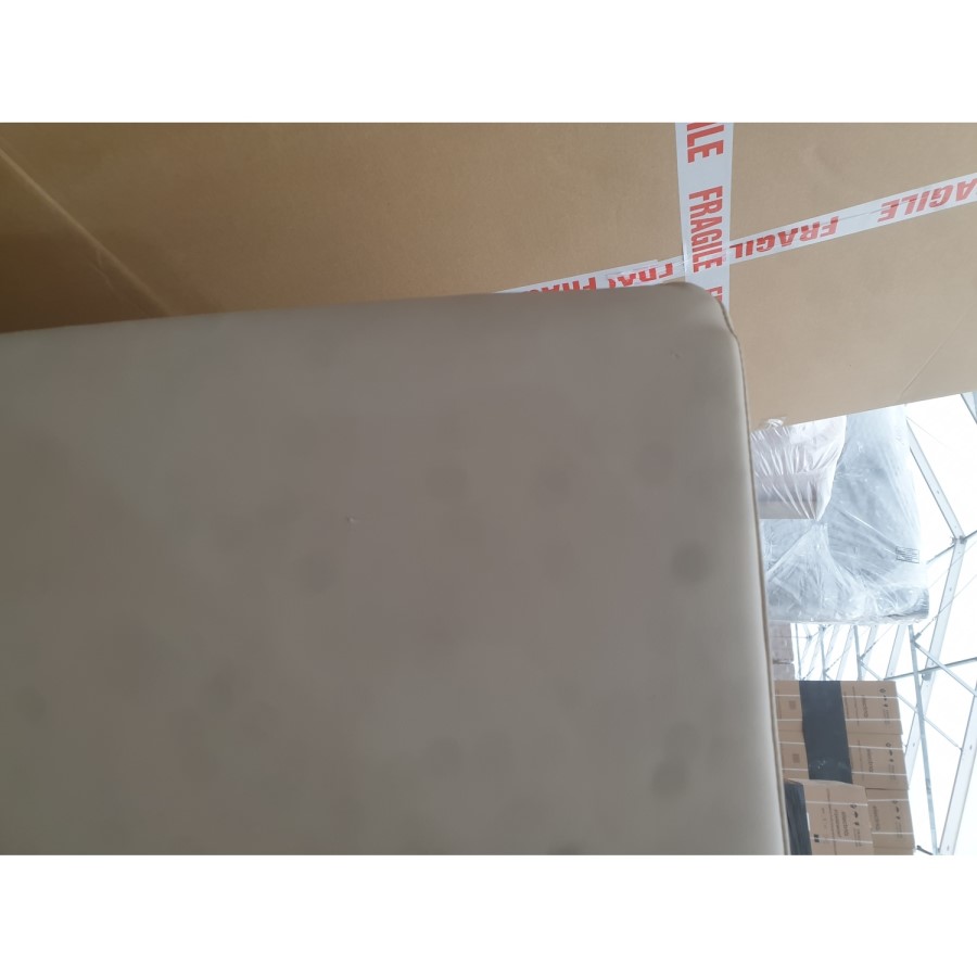 GRADE A2 - Scandi Beige Faux Leather 3 Seater Sofa - Lorelei