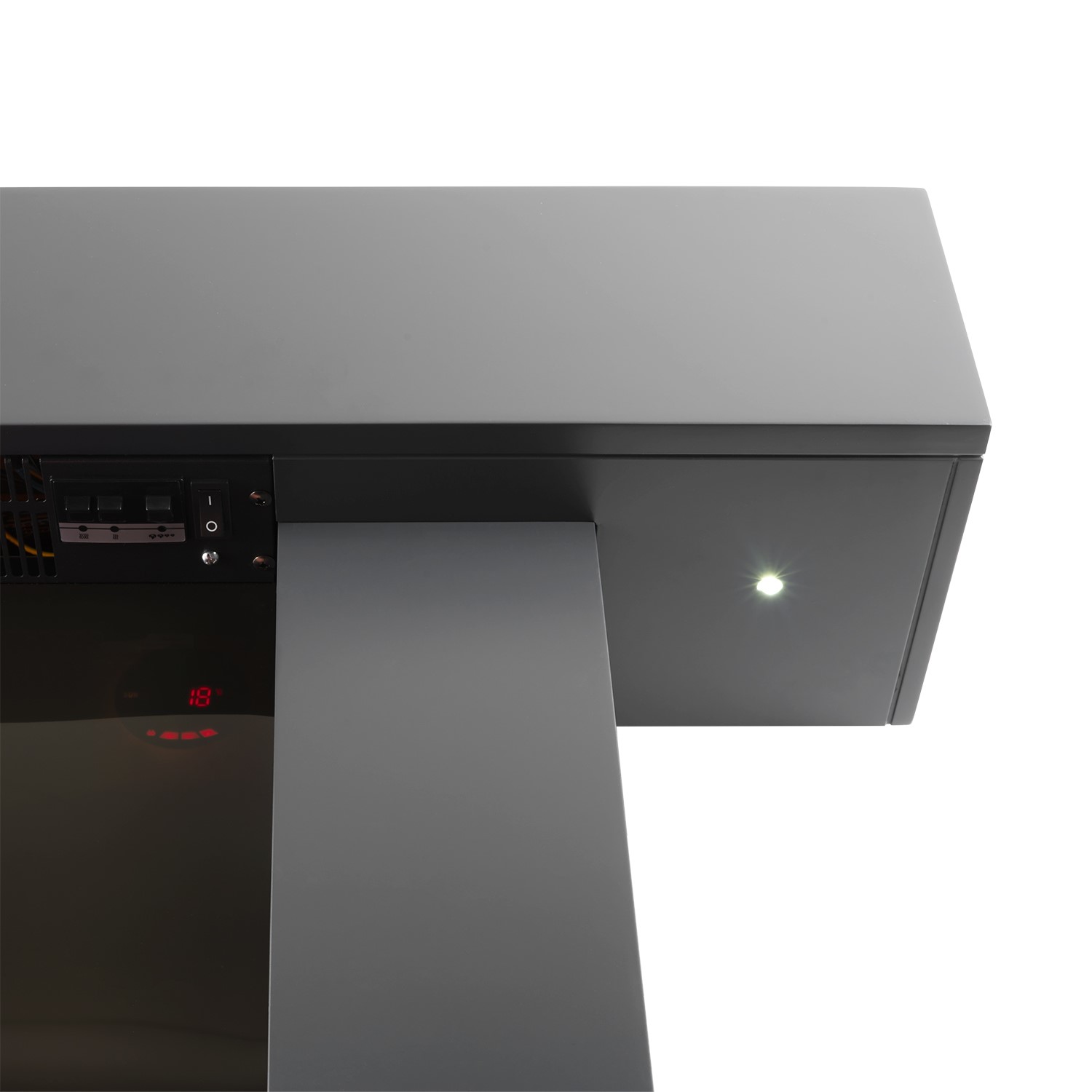 Grey Wall Mounted Electric Fireplace Suite with LED Lights Amberglo