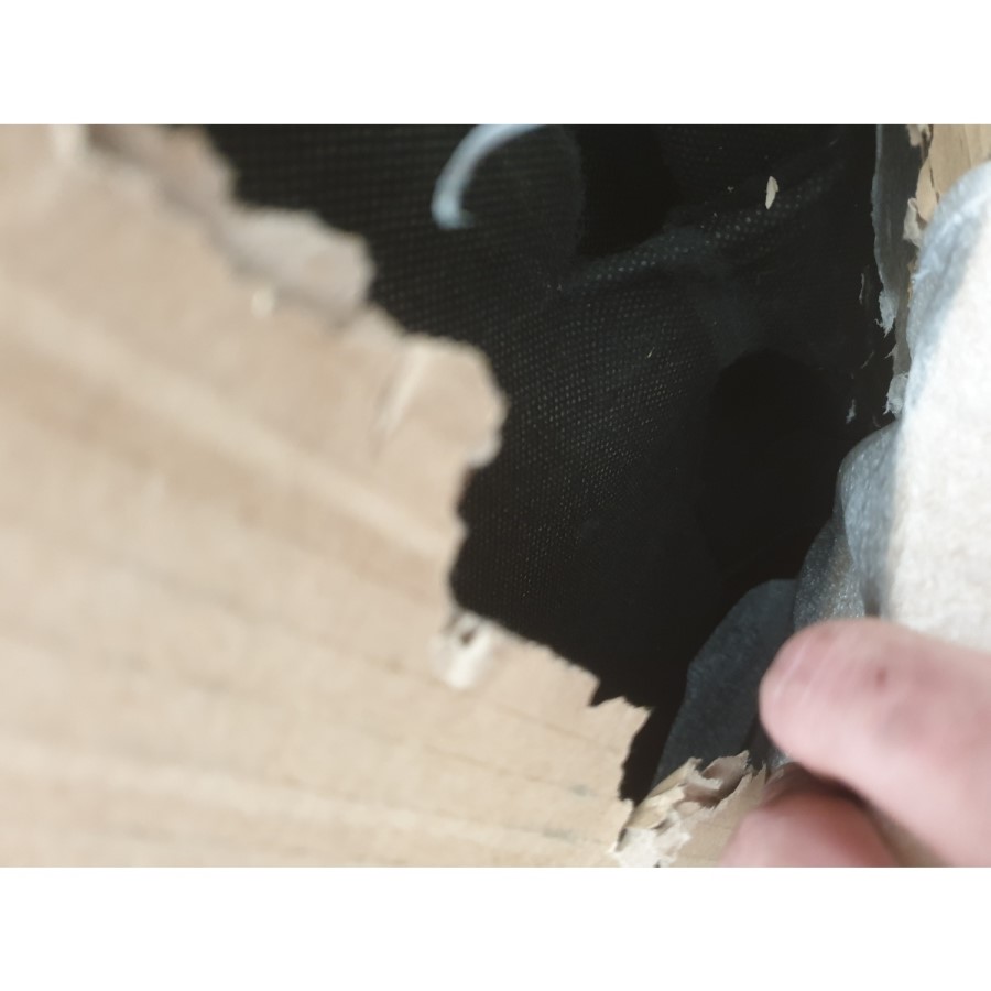 GRADE A2 - Navy Blue Velvet 3 Seater L Shaped Sofa - Right Hand Facing  - Idris