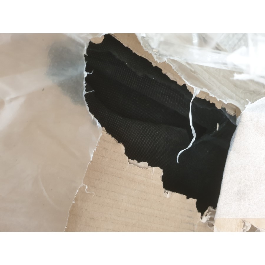 GRADE A2 - Navy Blue Velvet 3 Seater L Shaped Sofa - Right Hand Facing  - Idris