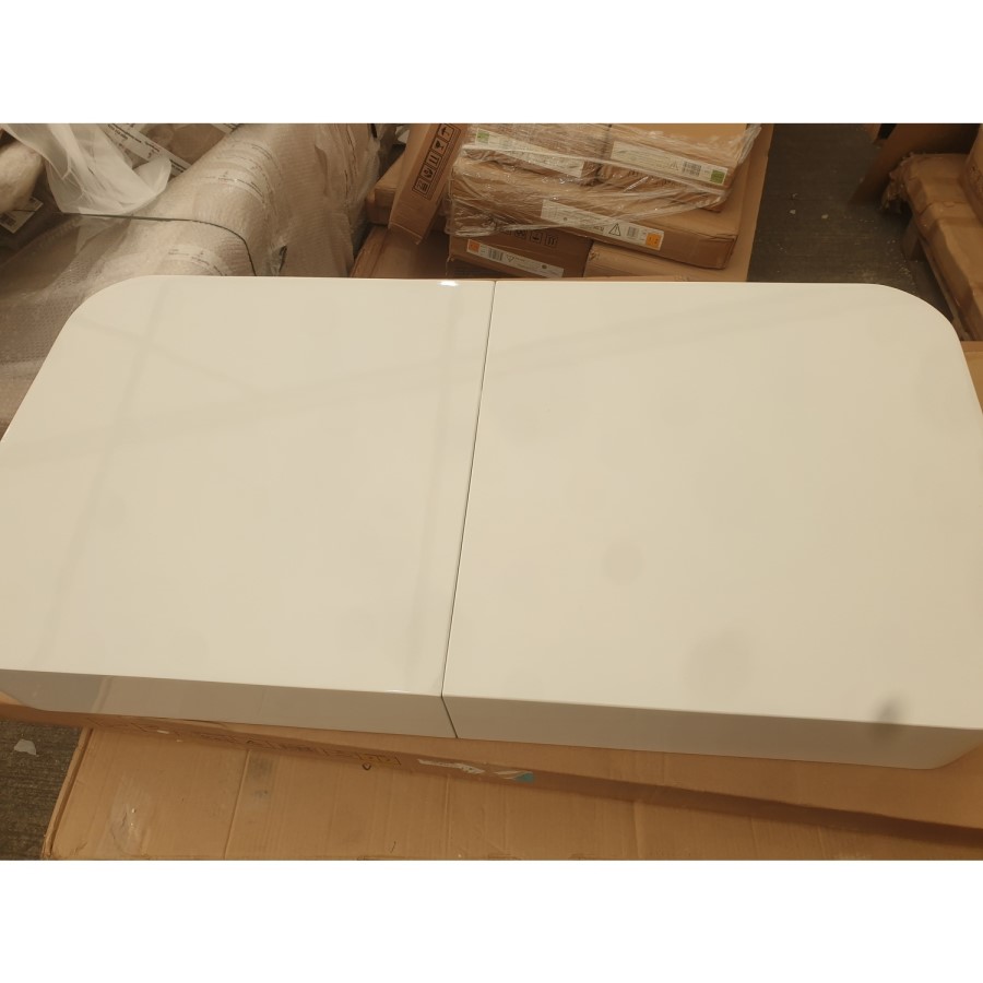 GRADE A2 - Large White Gloss Coffee Table with Storage - Tiffany
