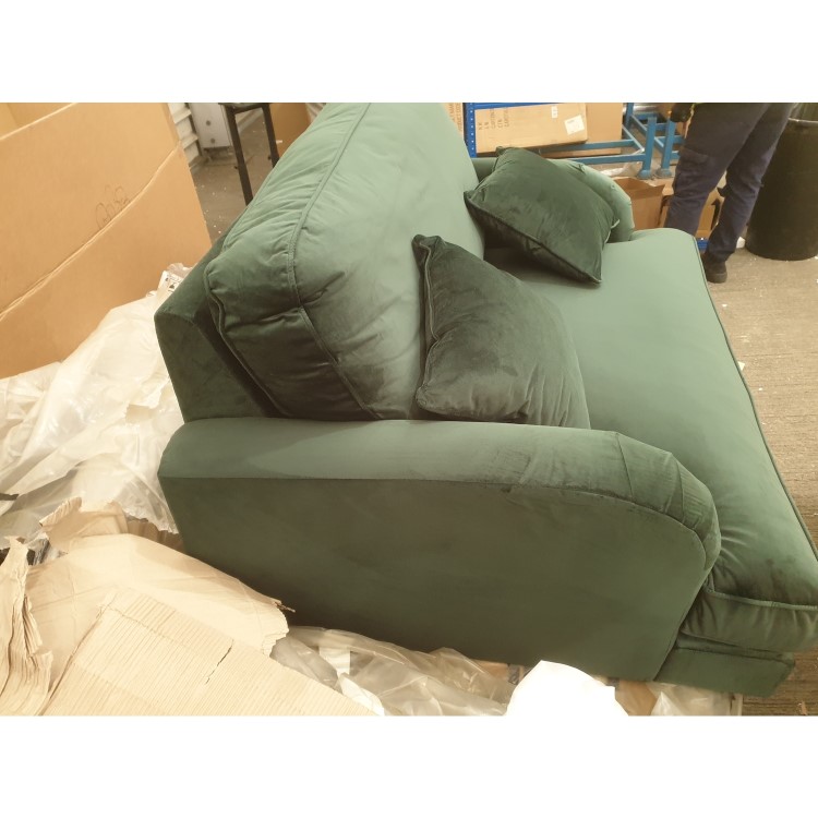 GRADE A2 - Dark Green Velvet Loveseat - Payton