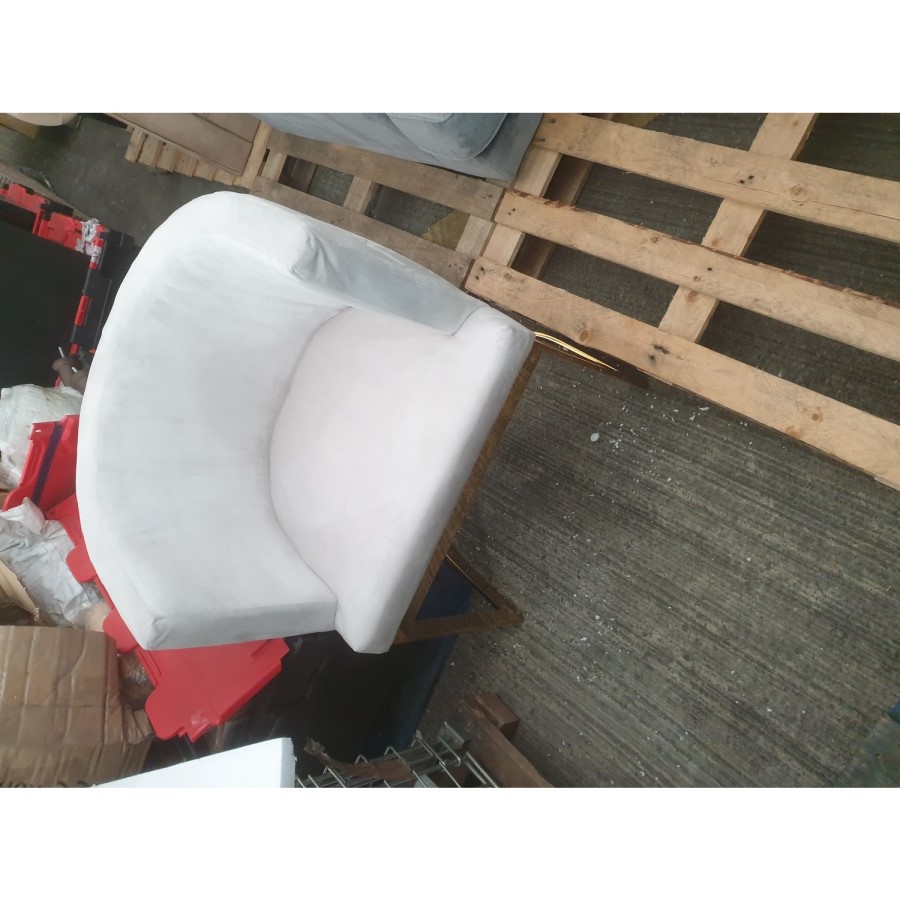 GRADE A2 - Off White Velvet Dressing Table Chair with Pleated Detail - Zelena