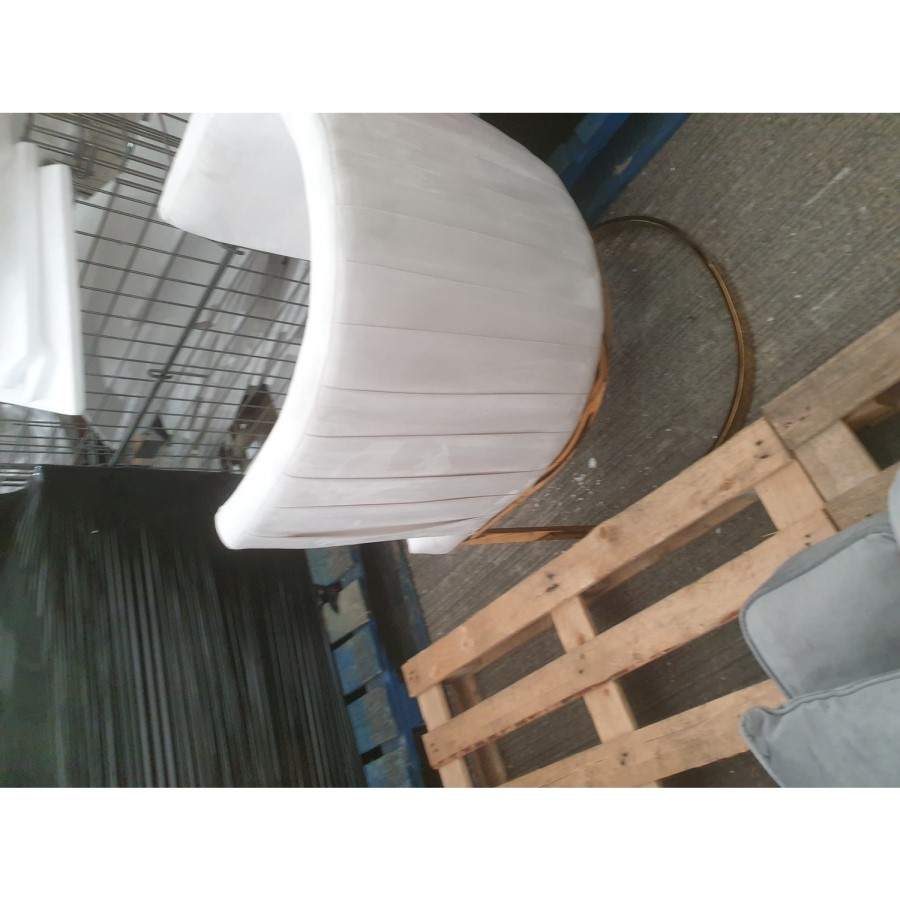 GRADE A2 - Off White Velvet Dressing Table Chair with Pleated Detail - Zelena