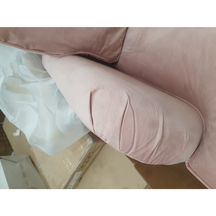 GRADE A2 - Velvet Armchair in Blush Pink - Payton