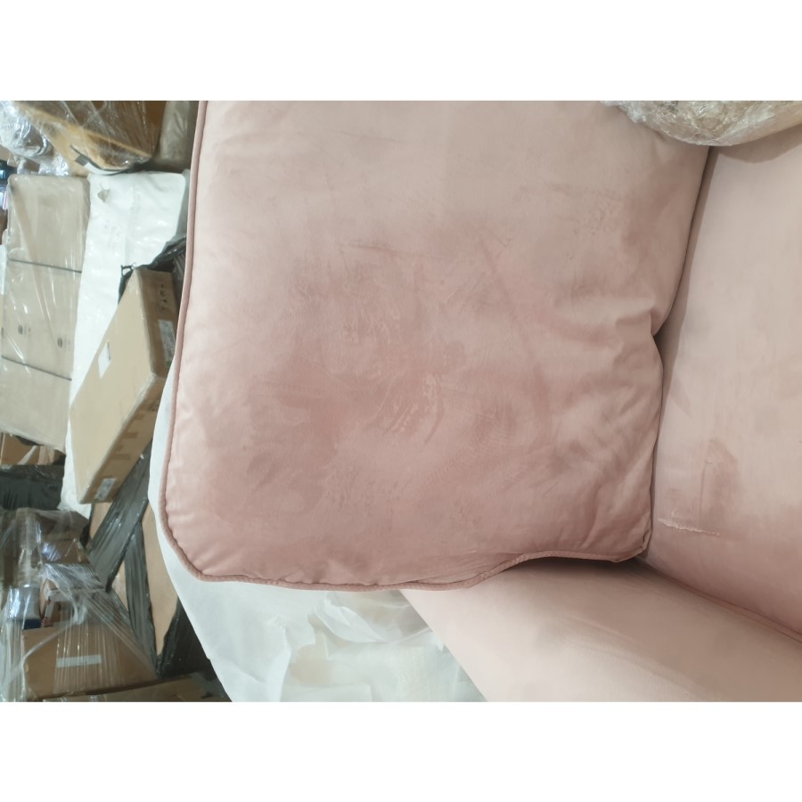 GRADE A2 - Velvet Armchair in Blush Pink - Payton