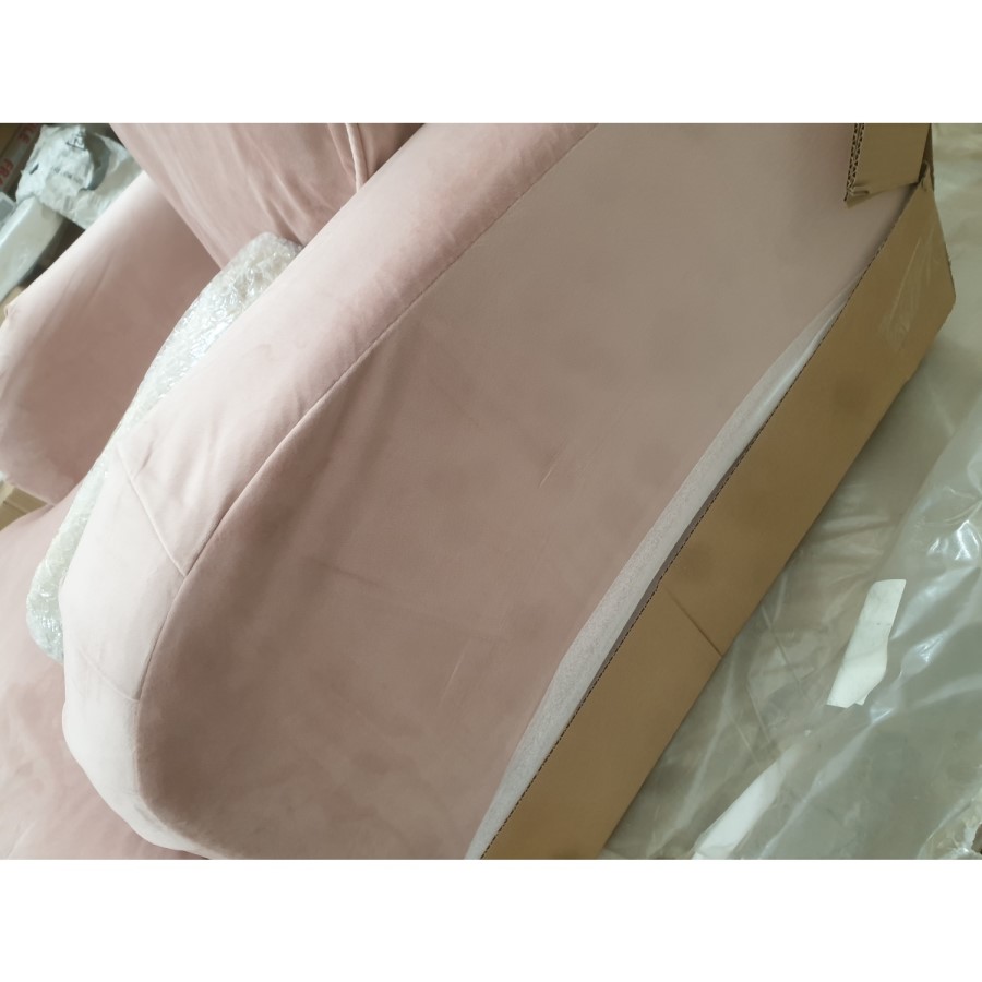 GRADE A2 - Velvet Armchair in Blush Pink - Payton