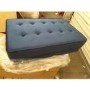GRADE A2 - Mid Century Quilted Navy Blue Velvet Footstool - Elba