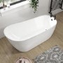 Freestanding Single Ended Slipper Bath 1660 x 715mm - Design